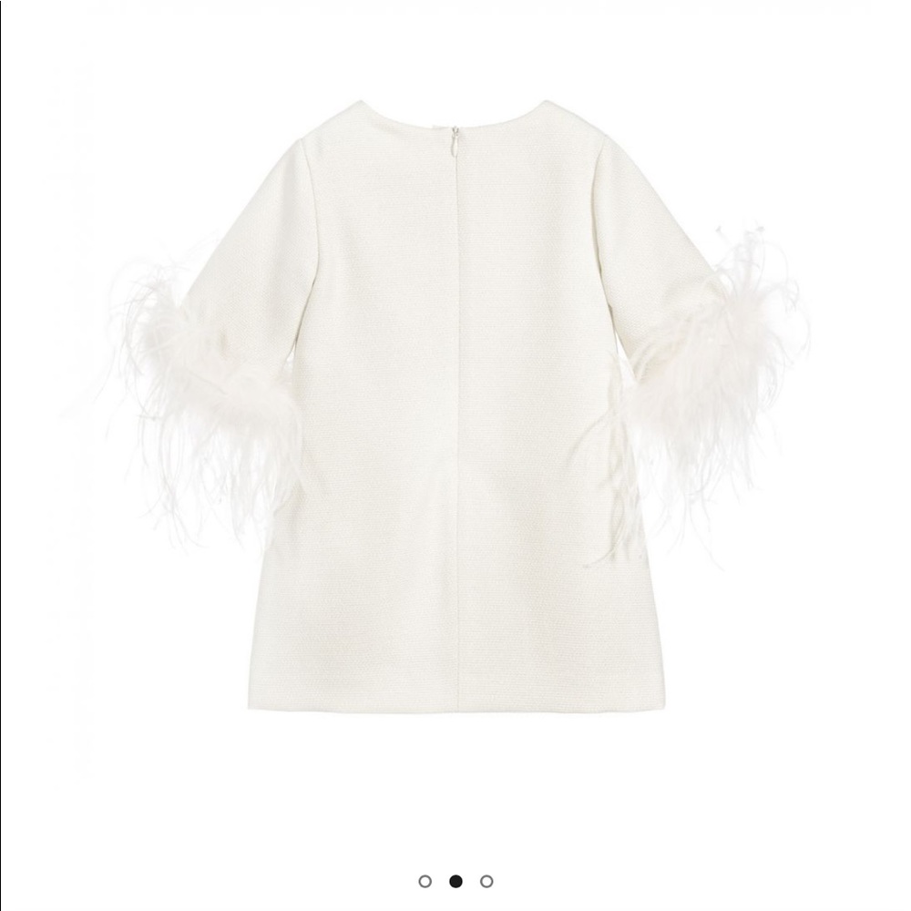 Charabia IVORY/white feather trimmed dress GORGEOUS